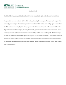 Academic Style Worksheet: Identify & Correct Errors