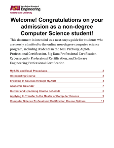 ASU Non-Degree CS Student Guide