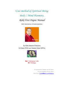Reiki First Degree Manual: Usui Method & Hand Positions Guide