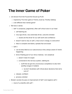 The Inner Game of Poker: Mental Game Strategies