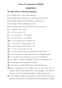 Theory of Computation DFA Assignment CSE2004