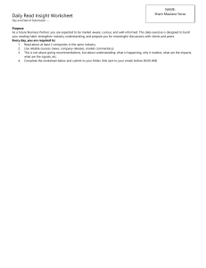 Daily Read Insight Worksheet for Business Analysis