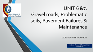 Road & Transportation Engineering: Pavement Failures & Maintenance