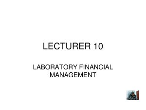 Lecture 10: Laboratory Financial Management