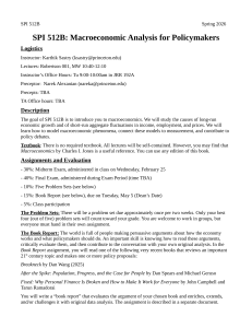 SPI 512B: Macroeconomic Analysis for Policymakers Syllabus