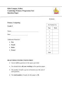 Grade 5 Computing Test Paper