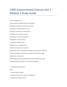 CAPE Environmental Science Unit 1 Module 1 Study Guide