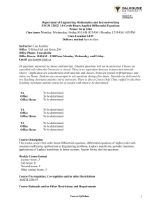 ENGM 22022 Applied Differential Equations Syllabus