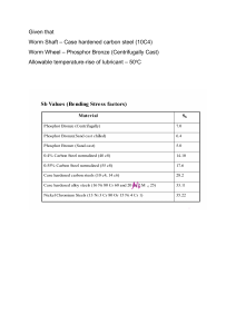 Worm Gear Design: Material & Stress Factors