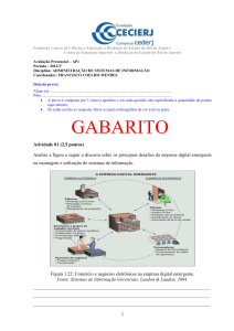 Chave de Respostas - AP1 - Administra&ccedil;&atilde;o de Sistemas de Informa&ccedil;&atilde;o