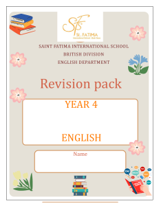Year 4 English Revision Pack