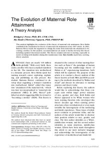 Evolution of Maternal Role Attainment Theory Analysis