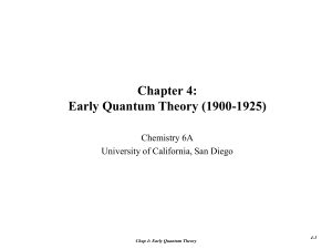 Chapter 4: Early Quantum Theory (1900-1925)