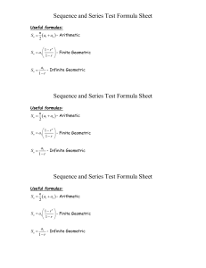 Sequence and Series Formula Sheet
