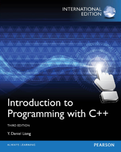 Introduction to Programming with C++ Textbook by Y. Daniel Liang