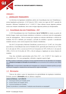 Rotinas de Departamento Pessoal: Legisla&ccedil;&atilde;o Trabalhista