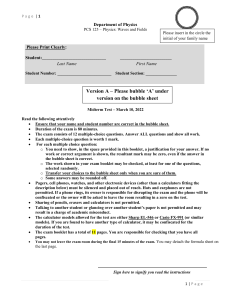 PCS 125 Physics Midterm Test March 2022
