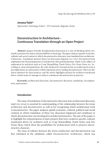 Deconstruction in Architecture: Continuous Translation through an Open Project