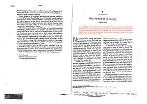 C. Wright Mills: The Promise of Sociology