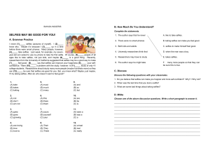 English Worksheet: Selfies May Be Good For You