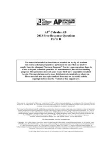 2003 AP Calculus AB Form B Free-Response Questions