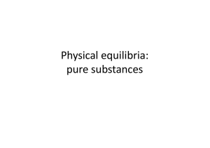 Physical Equilibria: Pure Substances - Thermodynamics