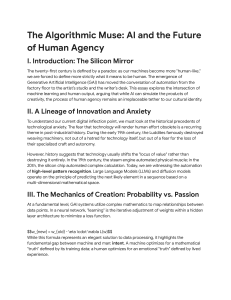 The Algorithmic Muse: AI and Human Agency