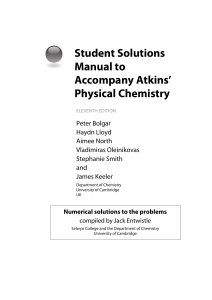 Student Solutions Manual for Atkins' Physical Chemistry 11th Ed.