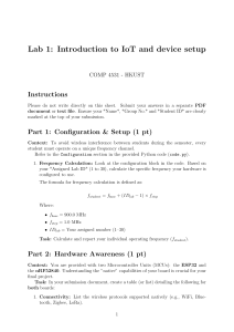 Lab 1: Introduction to IoT and Device Setup