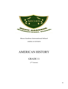 American History Grade 11 Textbook - Moon Gardens International School
