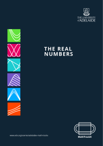 The Real Numbers: MathTrackX Course by University of Adelaide