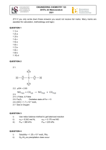 Engineering Chemistry 123 2019 A3 Memorandum Answers