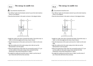 Energy in Candle Wax Experiment | Cambridge Stage 7