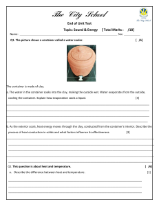 City School End of Unit Test: Sound & Energy