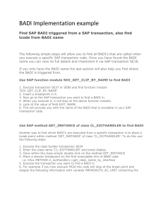 SAP BADI Implementation Example: Find BADI from Transaction