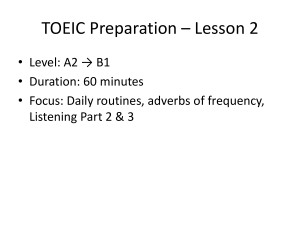 TOEIC Prep Lesson 2: Daily Routines & Adverbs