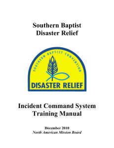 Southern Baptist Disaster Relief ICS Training Manual