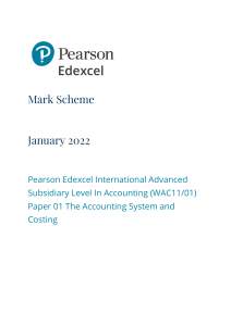 Edexcel Accounting Mark Scheme Jan 2022 WAC11/01