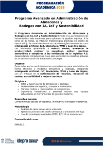 Curso de Log&iacute;stica 4.0: Almacenes, IA, IoT y Sostenibilidad