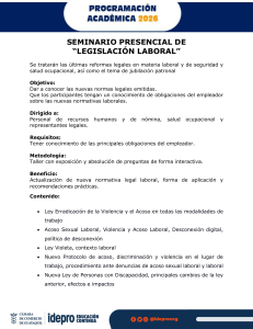 Seminario Presencial de Legislaci&oacute;n Laboral 2026