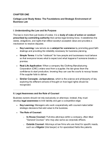 College Business Law Study Notes: Foundations & Strategic Environment