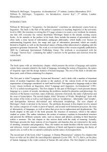Linguistics: An Introduction Textbook by McGregor