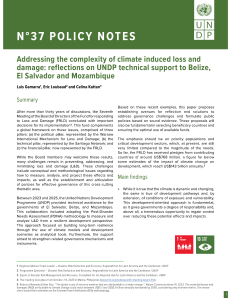 UNDP Policy Note on Climate Loss & Damage