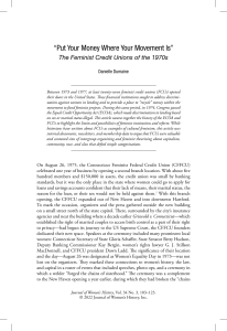 Feminist Credit Unions of the 1970s: History and Impact
