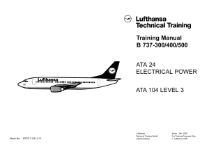 B737 Electrical Power Training Manual ATA 24 Lufthansa