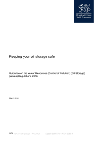 Oil Storage Safety Guidance: Wales Regulations 2016