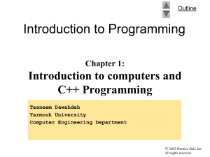 Introduction to Programming and C++