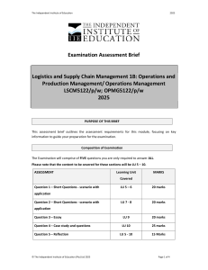 2025 Examination Assessment Brief for LSCM5122