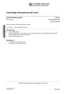 Cambridge AS Level English General Paper Exam Paper