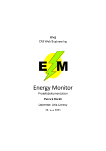 Energy Monitor Projektdokumentation: Web Engineering Projekt